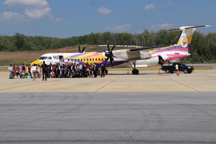 “นกแอร์”นำนักธุรกิจ 76 คน บินเที่ยวแรกสู่สนามบินเบตง